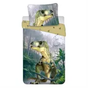 Home-Tex dinosaur barnesengetøy grønn 140x200 – produktbilde