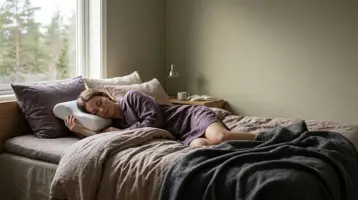 Person som sover på siden med støttende pute