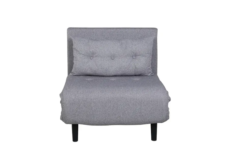 VENTURE DESIGN Vicky sovesofa, enkelt – grå polyester og svart stål (190x73) – produktbilde