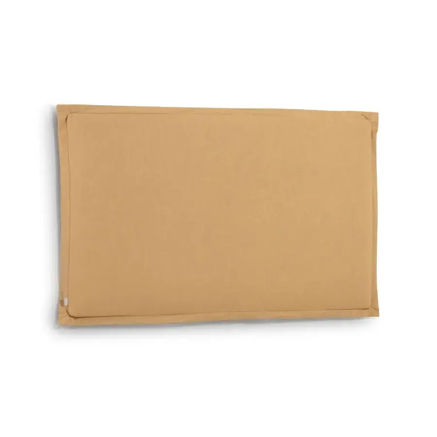 KAVE HOME Tanit sengegavl – sennepsgult lin (for 180 cm senger) – produktbilde
